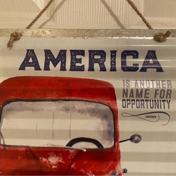Farmhouse Patriotic Metal Wall Decor, America Is Another Name For Opportunity - Picture 4 of 13